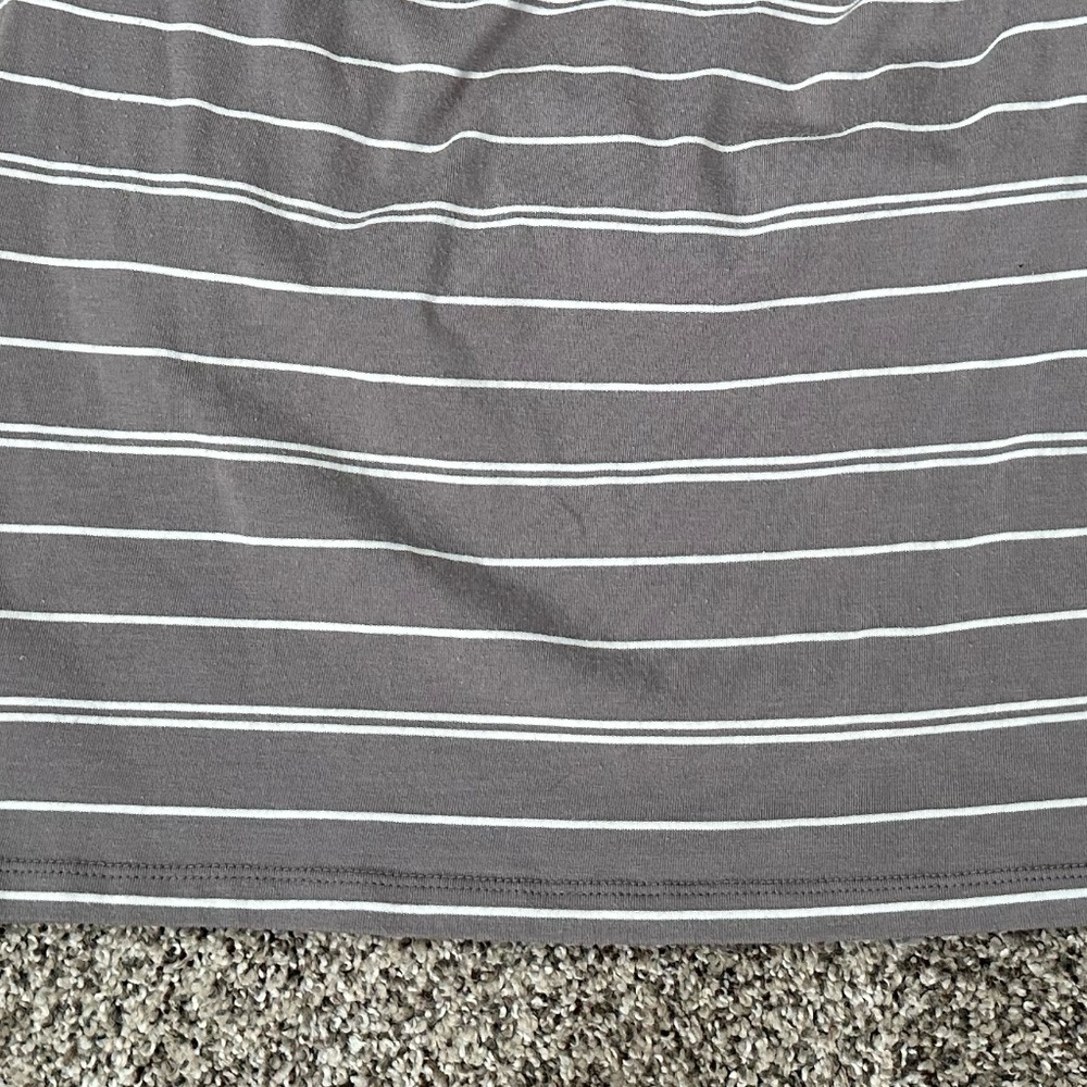 Athleta Women Small Gray and White Striped Midi Dress - Picture 10 of 11